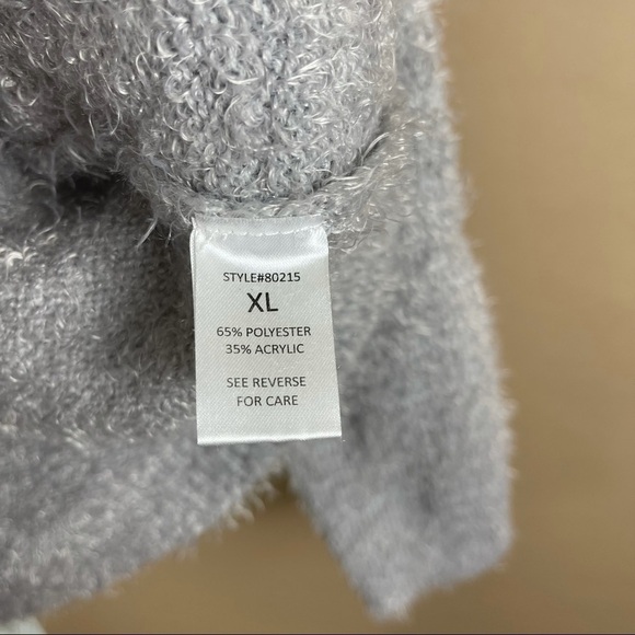 Thyme & Thread Size XL NOPE Graphic Eyelash Fuzzy Sweater Plush Soft Casual - Picture 4 of 6
